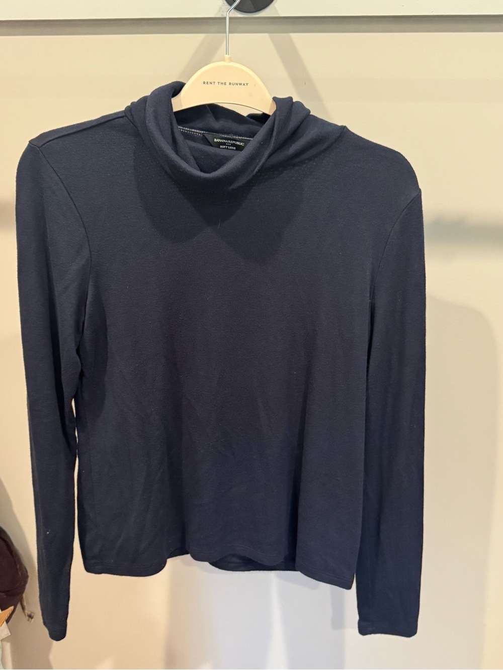 Banana Republic Navy Long-Sleeve Funnel Neck Top